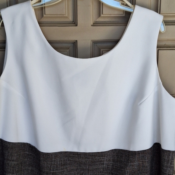 Perceptions Plus Sz22W Suit Blouse Color Block Side Zip Sleeveless Quality Item - Picture 5 of 10